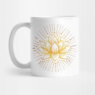 White Golden Lotus Mandala Mug